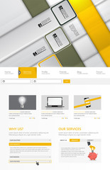 Commerical Website Template Design, One Page Design, Vector