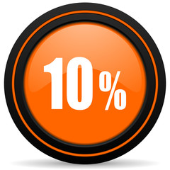 10 percent orange icon sale sign