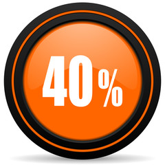 40 percent orange icon sale sign
