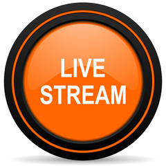 live stream orange icon