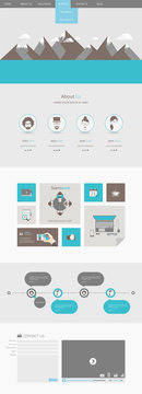 Flat Trendy One Page Website Template, with flat landscape