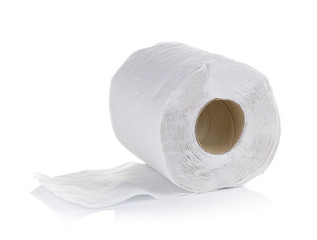 toilet paper on white background