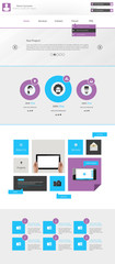 Flat Modern Website Template, One page Design