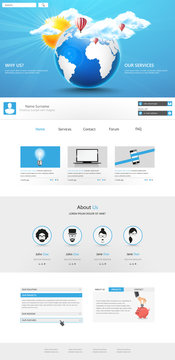 One Page Website Template Design Vector Eps 10