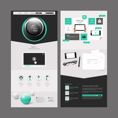 One Page Website Template Design Vector Eps 10