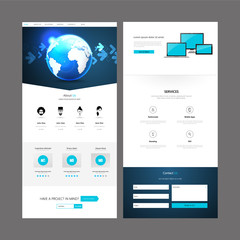 One Page Website Template and Header Designs