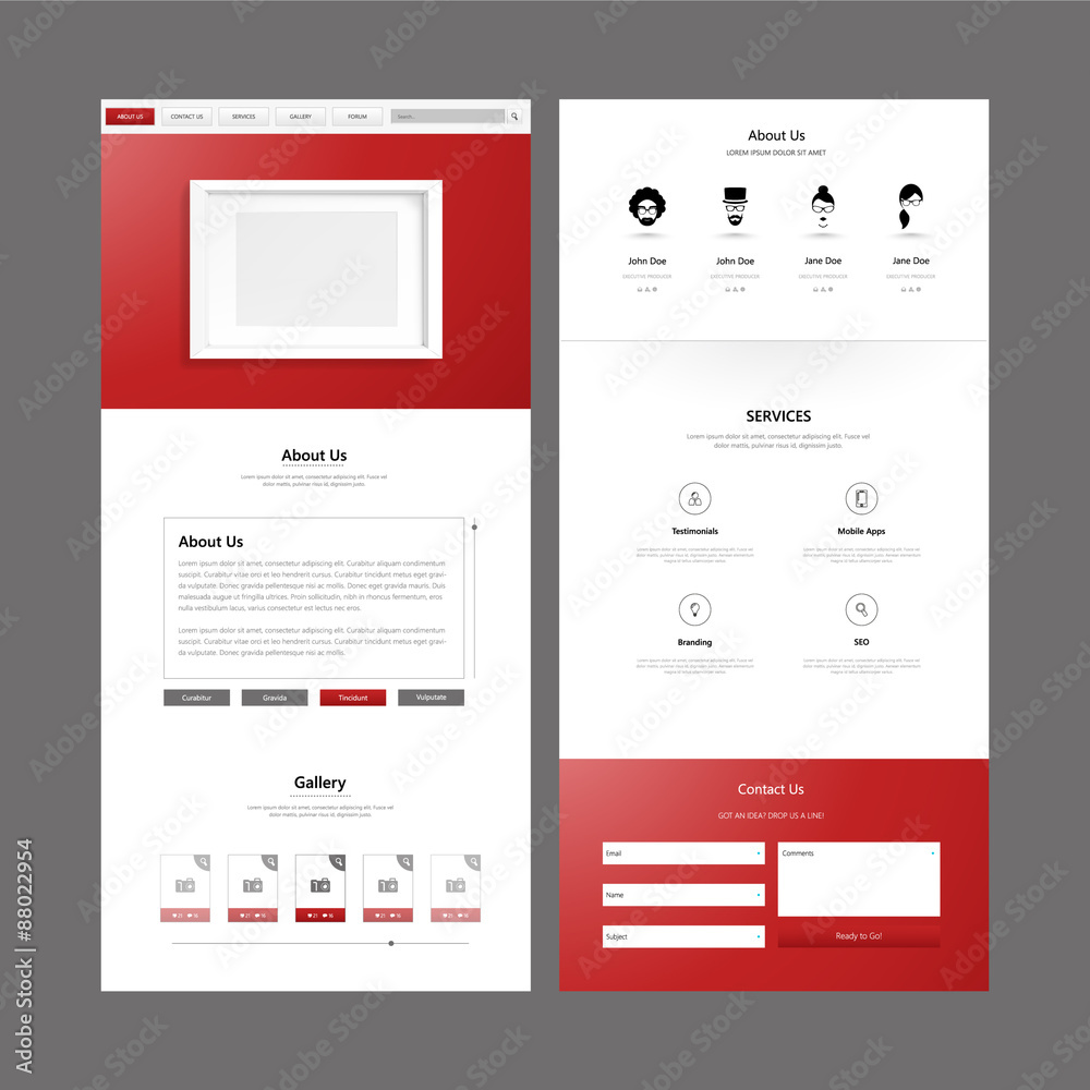 Poster one page website template and header designs