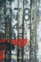 Random background collage texture paint on eroded wall