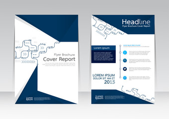 Abstract design vector template for brochure flyer in A4 size