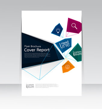 Cover Report abstract design background in A4 size