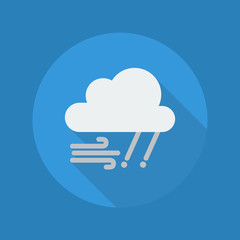 Weather Flat Icon. Rainy and Windy