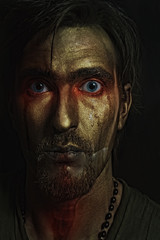 Naklejka premium young man with creative makeup