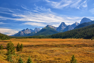 Autumn Rocky Mountain Landscape in Kananaskis Alberta.