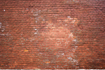 Structure of an old red brick wall