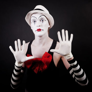 theater actor in makeup funny mime