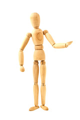 standing  wooden dummy isolated