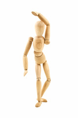 Dancing wooden dummy isolated