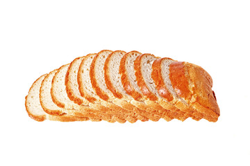 loaf of bread sliced ??