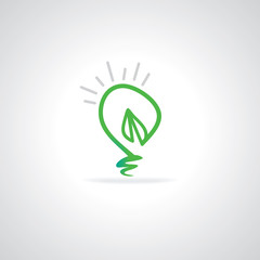 creative bulb with leaf vector illustration 