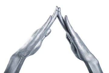 Obraz premium beautiful men metal hands with long fingers