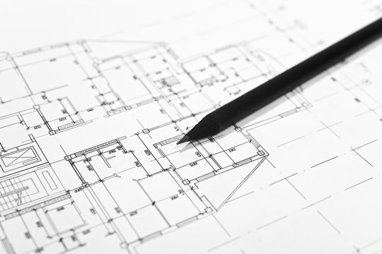 plans for residential flats with pencil