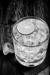 Classic margarita cocktail  B&W