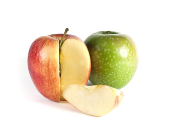 .red apples isolated on white background