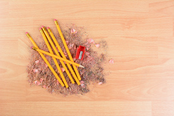 Pencils on Shavings