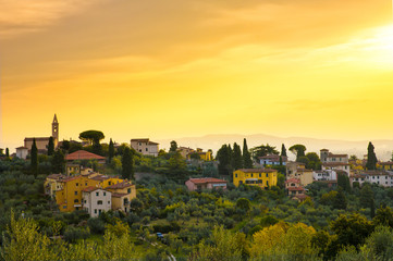 Tuscany  town in the hills