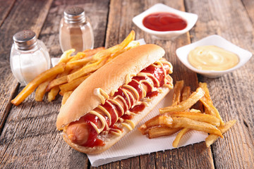hot dog and french fries