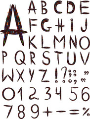 Original multi-coloured font