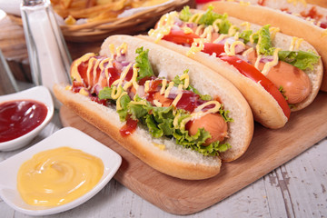 hot dog with french fries