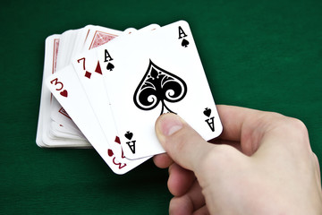 Obraz premium Playing cards in a hand