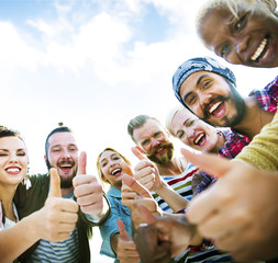 Obraz premium Friends Friendship Like Thumbs up Togetherness Fun Concept