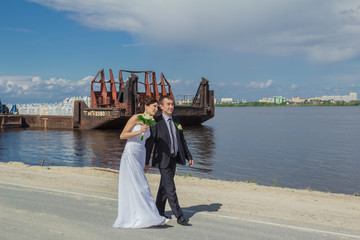 Portrait of the bride and groom