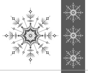 snowflakes on a white background. New Year. Vector illustration