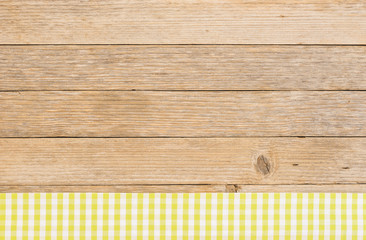 Holz Hintergrund mit Stoff Tuch kariert