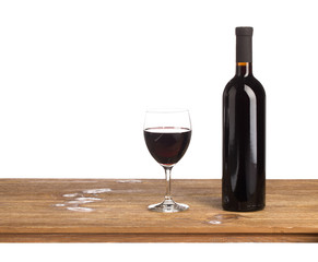 Bottle of wine and glass
