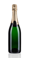 Green champagne bottle