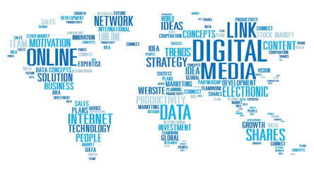 Fototapeta na wymiar Digital Media Connecting Content Network Technology Concept