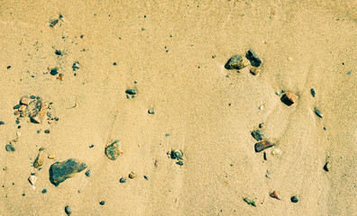 Close-up, sand beach and stones