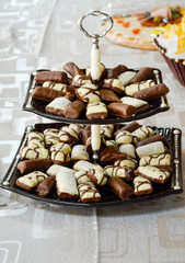 Sweet bonbons in a platter