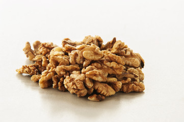 Walnuts isolated on white background.