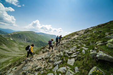 Family of hikers