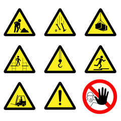 Señales de advertencia o peligro en la construcción 