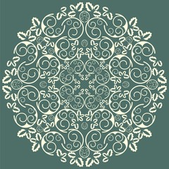  Abstract background with damask seamless pattern