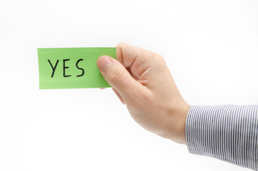 Yes note suggesting confirmation and approval
