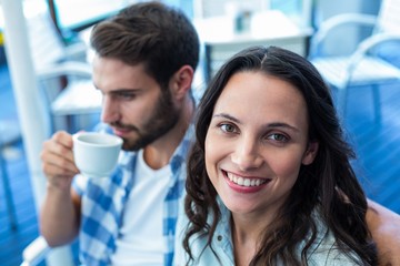 Fototapeta premium Cute couple having coffee together