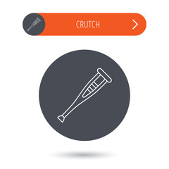Crutch icon. Orthopedic therapy sign.
