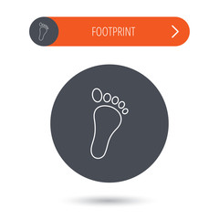 Baby footprint icon. Child foot sign.